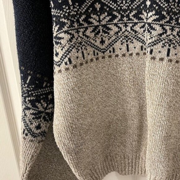 Mens Large Timber Trails Vintage Navy & Tan Sweater 90s - Picture 3 of 11